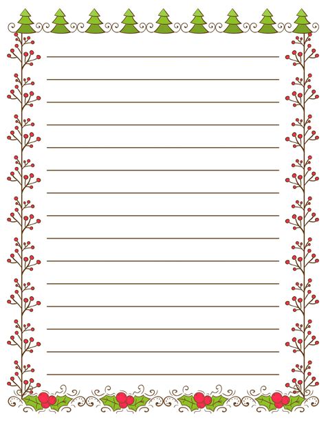 Printable Christmas Writing Paper Stationery Discover The Beauty Of Printable Paper