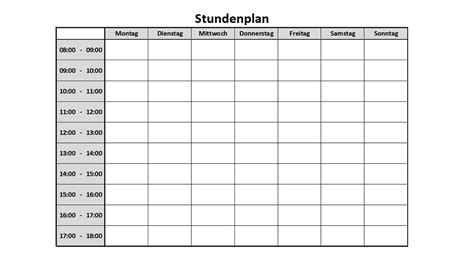 Ausdrucken druckvorlage leere tabelle zum ausfüllen : Stundenplan Tagesplan zum Ausdrucken in Excel (Tutorial ...