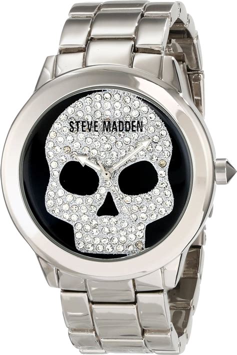 Steve Madden Womens Smw00021 01 Pave Skull Graphic Dial