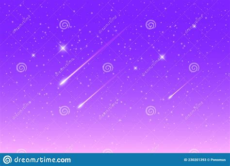 Flying Comets Against The Background Of The Galaxy In Pastel Colors