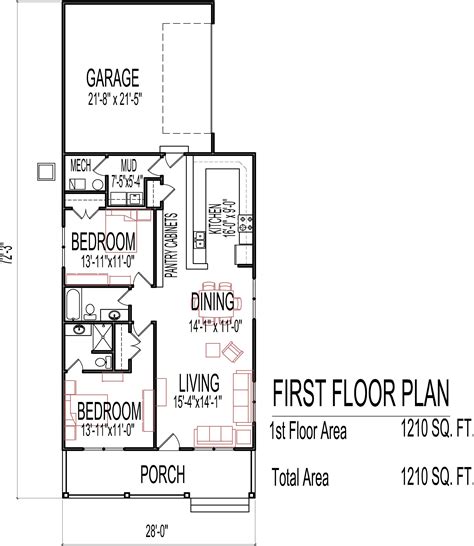 Low Budget Modern 2 Bedroom House Design Floor Plan