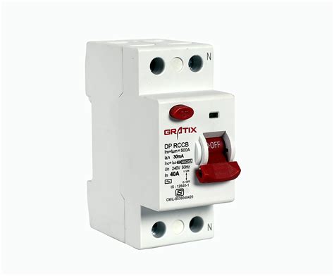 Gratix 40 Amp Pvc Plastic 2 Pole Dp Rccbelcb Single Phase With Isi