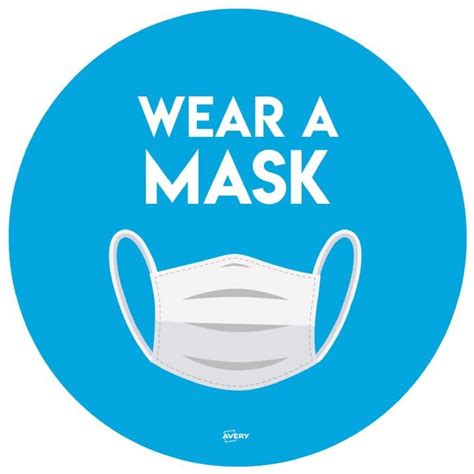 Wear A Mask Circular Label Sign Covwm275 Covwm275 Avery