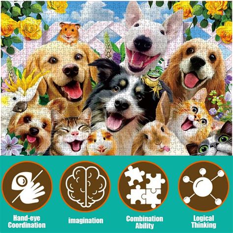 Dog Puzzles For Adults And Kids Puppy Assembling Toy Ts 1000 Pcs
