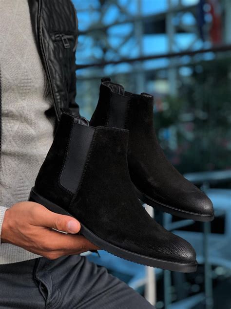 Buy Black Suede Chelsea Boots By With Free Shipping