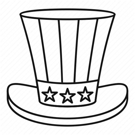 Day, hat, line, outline, sam, uncle, usa icon - Download on Iconfinder