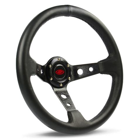 Steering Wheel Leather 14 Gt Deep Dish Black With Holes Saas Automotive