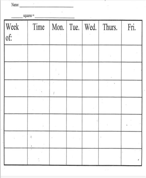 Weekly Behavior Chart Printable Printable Templates