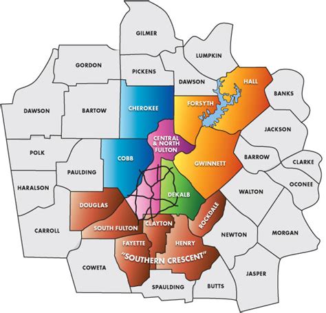 Atlanta Metro Map With Cities Map