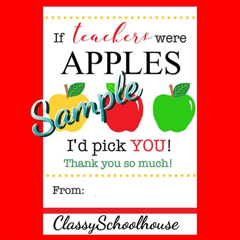 Digital Teacher Appreciation T Tag Apples Cute Quote Etsy In 2021