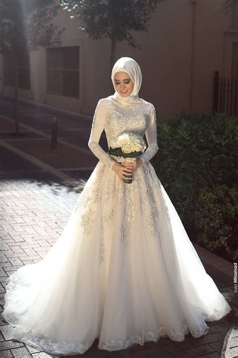 Muslim Wedding Gown Arabic Wedding Dresses Muslimah Wedding Dress