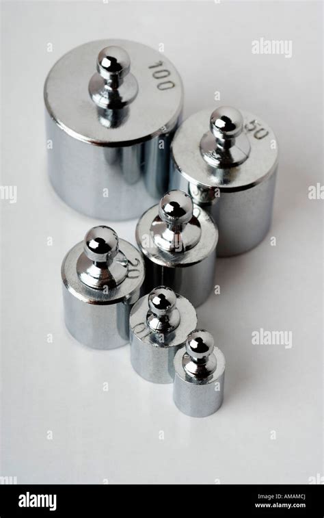Still Life Of Metal Weights Stock Photo Alamy