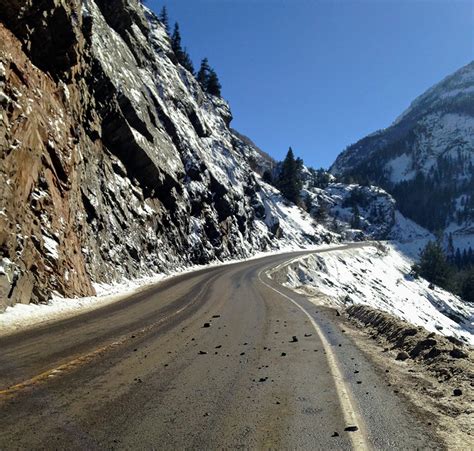 Steep Slopes Cliff Walls Us 550 Red Mountain Pass — Colorado Department