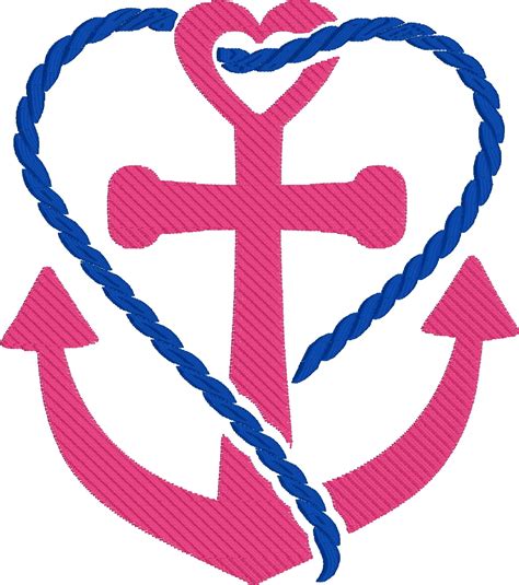 Heart Anchor Embroidery Design Boat Anchor Anchored In Etsy