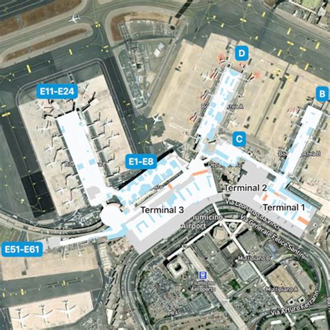 Rome Da Vinci Airport Map Guide To Fcos Terminals