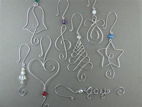 Five Beaded Christmas Ornament Hooks Wire Ornament Hangers With Beads