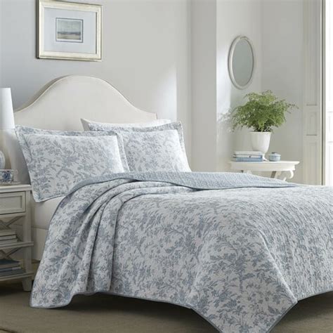 Laura Ashley Amberley Floral 100 Cotton Reversible Quilt Set And Reviews