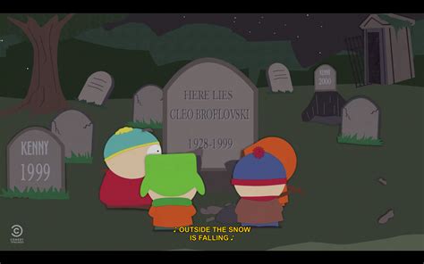 In S3e10 You Can See Two Gravestones Marked Kenny When The Boys Dig