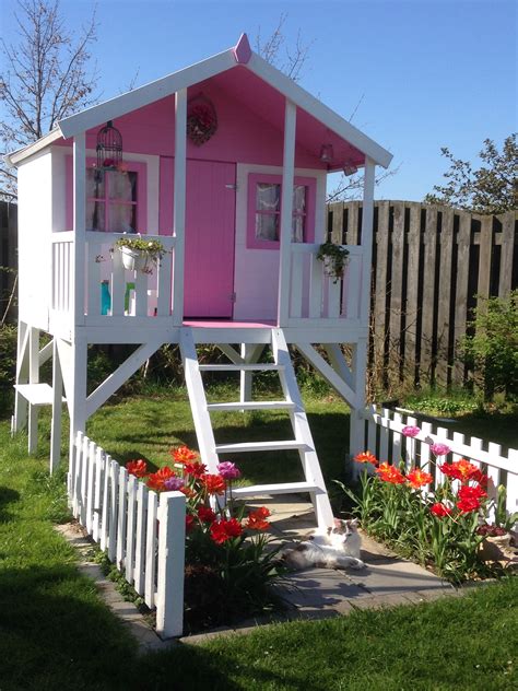 The Playhouse In The Springtime Play Houses Outdoor Fun For Kids
