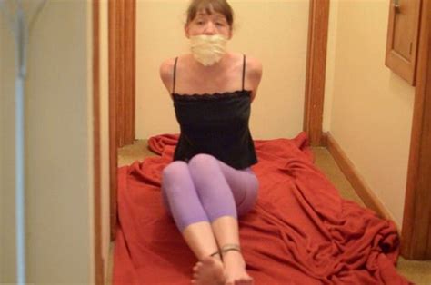 Ava Laurel Zip Ties Tape Gags Struggling Blindfold And Leggings At