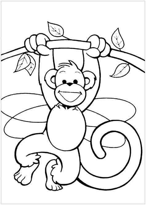 Coloring Pages Monkey Monkeys Printable Kids Cool2bkids Sketch Coloring