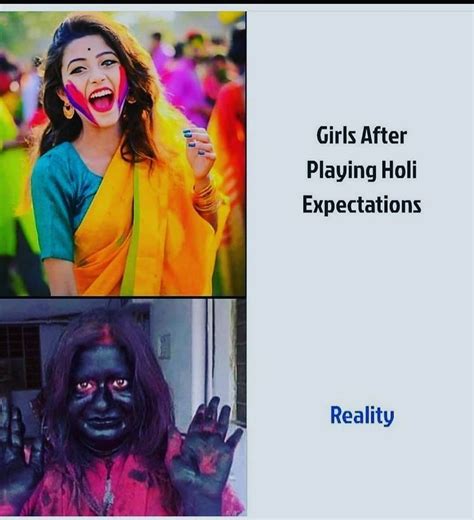Holi Expectations Vs Reality Funny Images In 2021 Expectation Vs