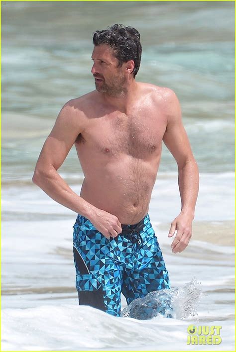 Shirtless Patrick Dempsey Continues His Beach Vacation With Wife Jillian Photo