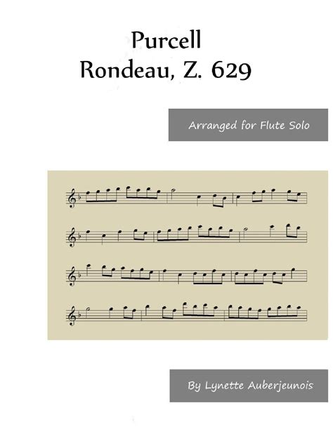 Rondeau Z 629 Flute Solo Sheet Music Henry Purcell Flute And Piano