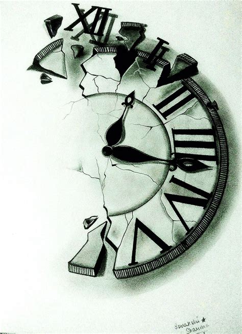 Broken Clock Pencil Drawing Clock Tattoo Watch Tattoo Design Watch