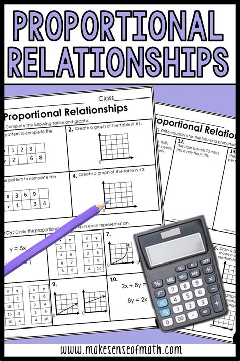 Proportional Relationship Worksheets Answer Key