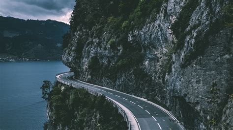 Wallpaper Nature Landscape Road Trees Water Switzerland