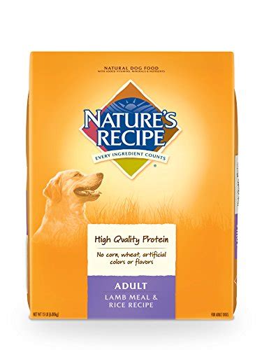 Natures Recipe Adult Dog Food Dry Lamb Meal And Rice Recipe 15 Pound