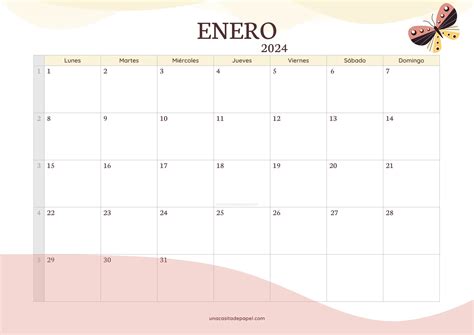 Calendarios Enero Para Imprimir PDF