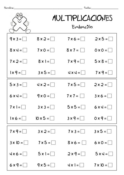 Ejercicios Para Aprender Las Tablas De Multiplicar