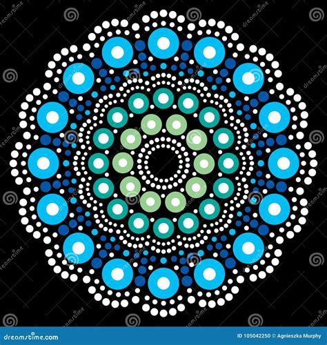 Mandala Bohemian Dot Painting Aboriginal Dot Art Retro Folk Design
