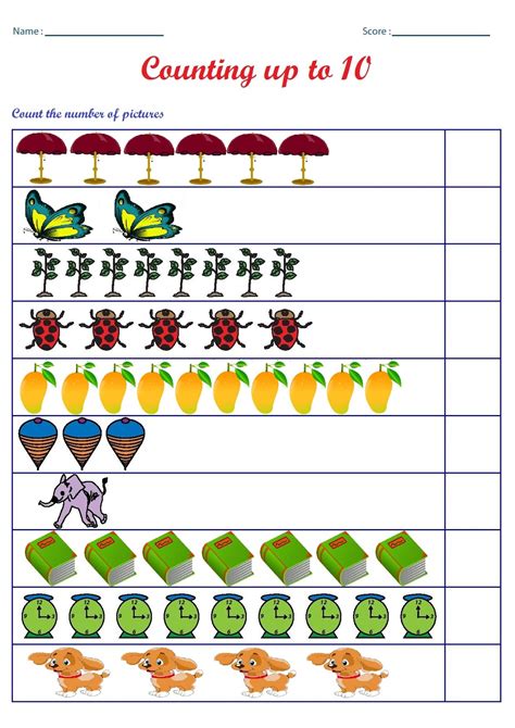 Printable Counting Worksheets Preschool