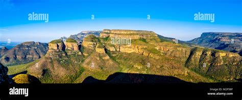 Panorama Of The Sunset Over The Three Rondavels Of Blyde River Canyon