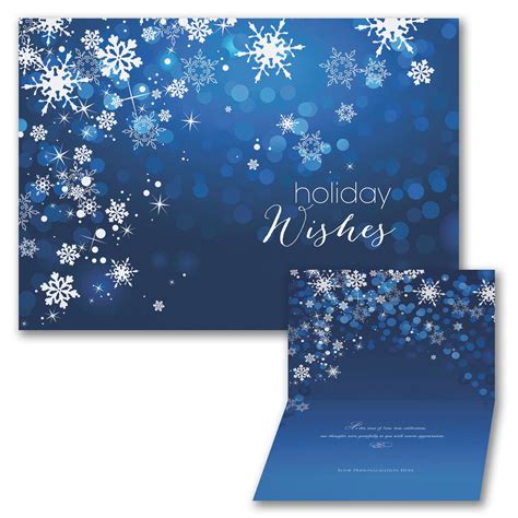 Sparkle Snowflakes Holiday Card - Blue | Holiday cards, Blue holiday cards, Holiday wishes