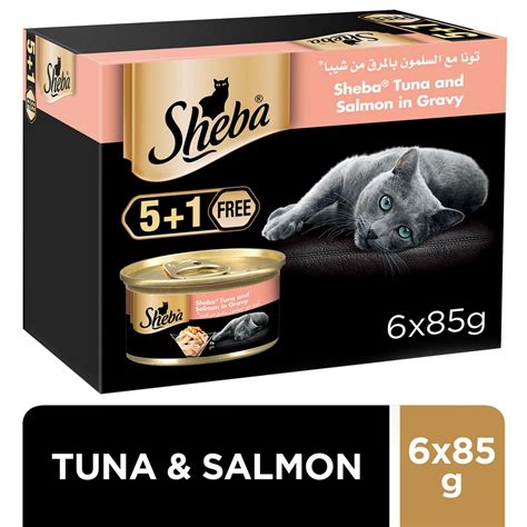Sheba Flaked Tuna Topped With Salmon Cat Food 6 X 85g Online At Best