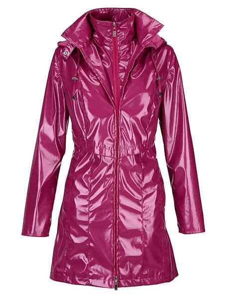 Ich mache den test mit euch und shoppe einige. Mona Regenjacke in Lack-Optik, Saum mit Seitenschlitzen ...
