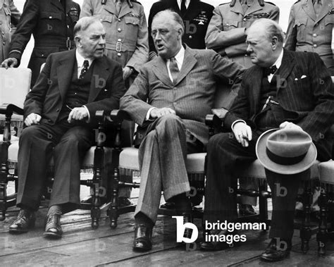 World War Ii From Left Canadian Prime Minister W L Mackenzie King Us President Franklin