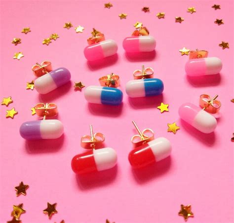 Yami Kawaii Pill Capsule Earrings Pastel Menhera Creepy Cute Etsy