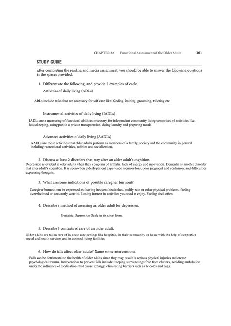 CH32 - Functional Assessment of the Older Adult - NUR1060C - Studocu