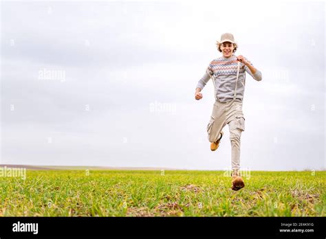 Man Grassy Field Hi Res Stock Photography And Images Alamy