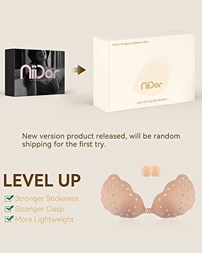 Niidor Sticky Bra Breathable Strapless Bra Adhesive Push Up Backless