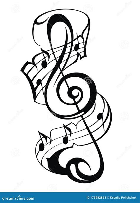 Vector Treble Clef Music Note Icon Vector Illustration Stock Vector