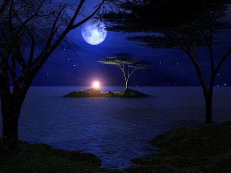 منظر البحر في الليل