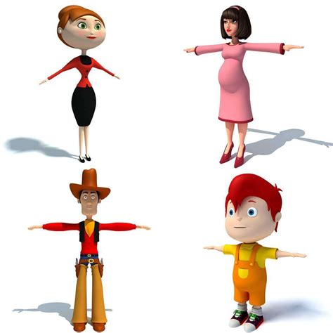 Cartoon Characters 3d Model