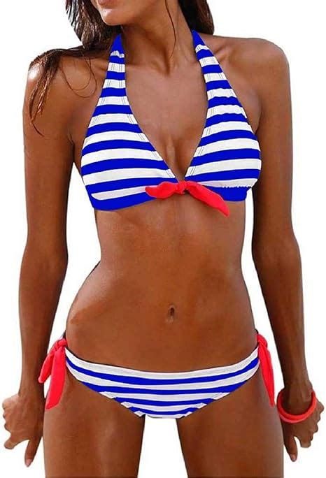 Voqeen Costumi Da Bagno Donna Mare Due Pezzi Push Up Bikini Costume Da