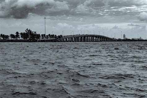 Julia Tuttle Causeway In Black And White Photograph By Jeff Gale Fine